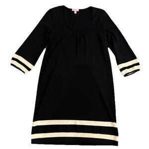 Lilly Pulitzer Women’s Black Connie Merino Wool Shift Sweater Dress Size Medium